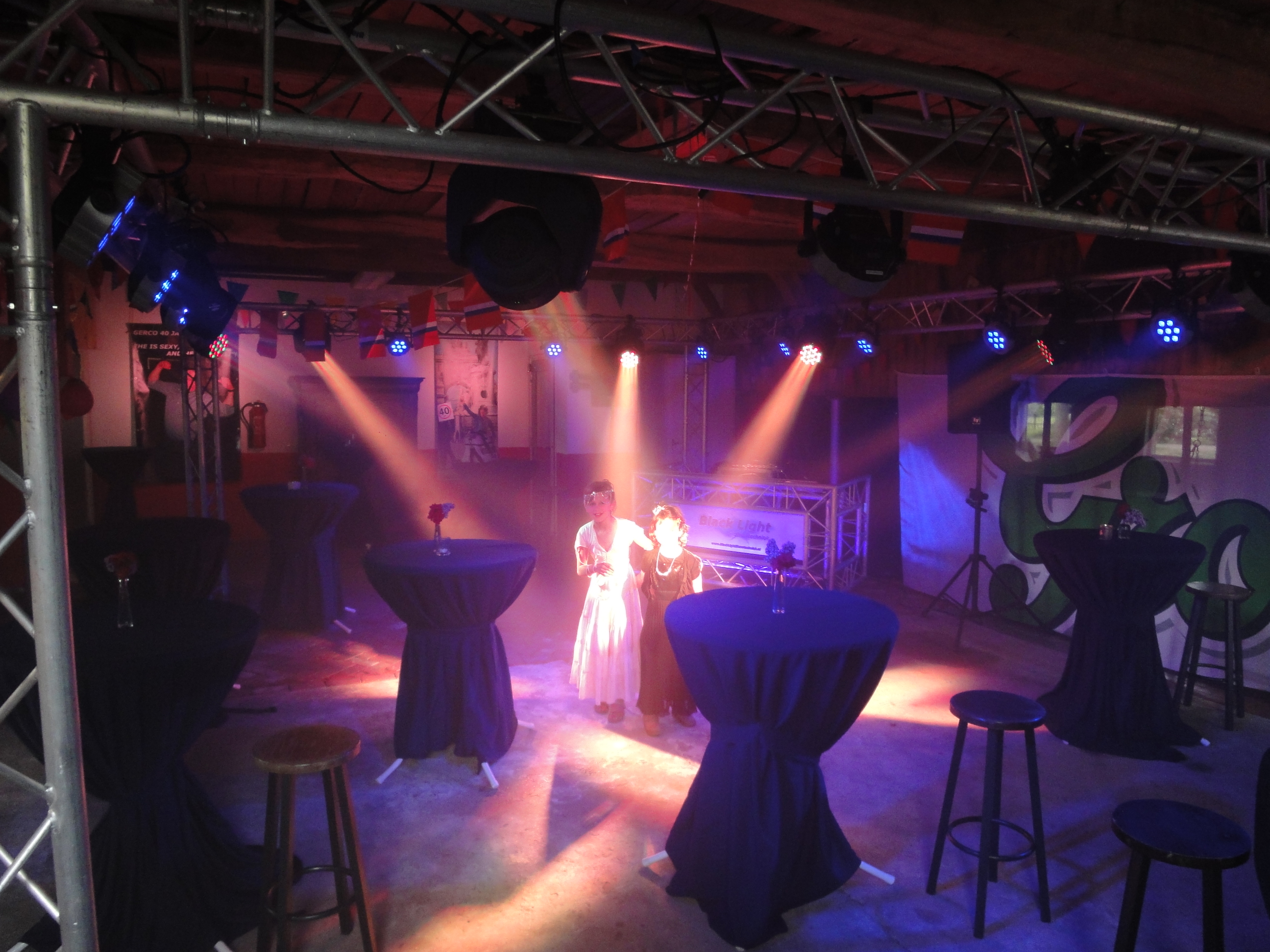 Verlichting op een deel van een boerderij